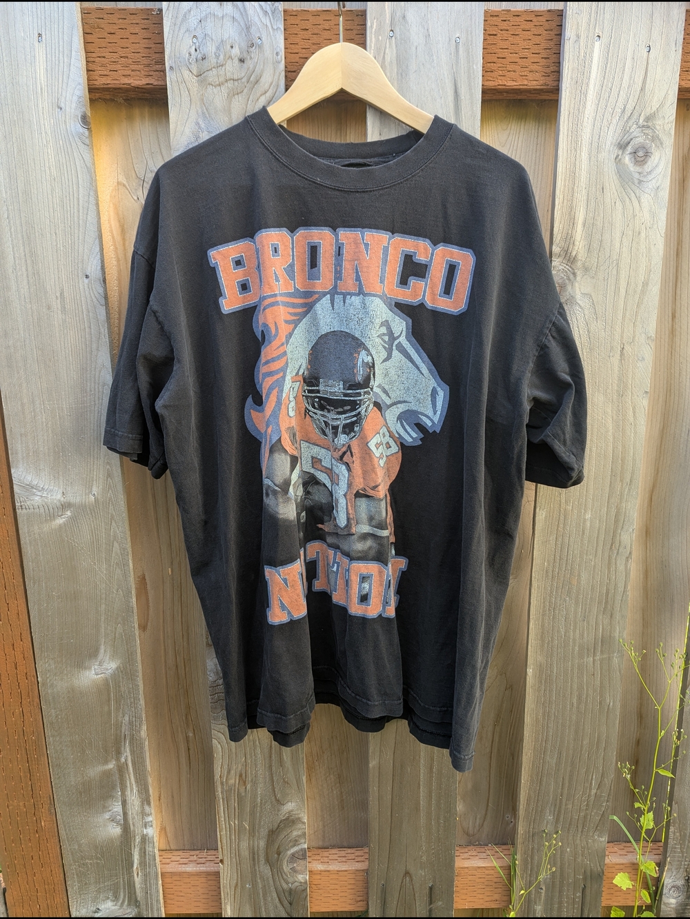 Vintage Denver Bronco Graphic Tee in Black and Orange
